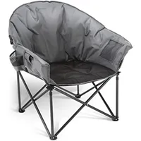 Arrowhead Outdoor Overized Heavy Duty Club Folding Camping Chair w/Extern Pocket Cup Holder Portable Padded Moon Round Saucer stöder 330 kg