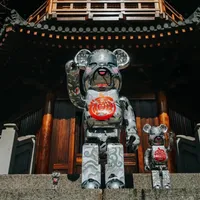 The new -selling violent building blocks bear bearbrick God of Wealth 400%ACU lucky treasure ornaments hand-made opening gifts 210G