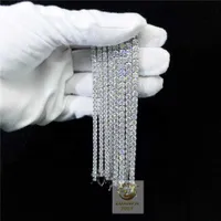 고급 보석 힙합 도매 2mm-6.5mm VVS Moissanite Lab Diamond 925 Silver Tennis Bracelet