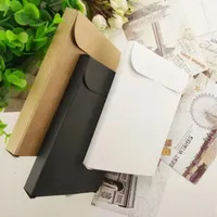 Tarjetas de felicitación 50pcs en blanco Kraft Paper Sobre Caja de empaquetado para la tarjeta postal PO Box Packing Cardboard Box 15.5*10.8*1.5cm 230317