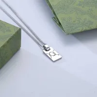 2023 Designer New Gujia Double G Skeleton Ghost Pendant Necklace Fashion Rectangle Elf Hanging Tag Star Same Style