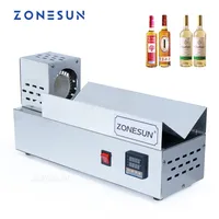 ZONESUN Semi Automatic Sealing Machine PP PVC POF Film Beverage Wine Bottle Heat Shrinking Machine Cap Sleeve Shrinker