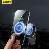 Cell Phone Mounts Holders Baseus Magnetic Car Phone Holder Wireless Charger for iPhone 14 13 12 11 Pro Max Wireless Charging Phone Holder Charger P230316
