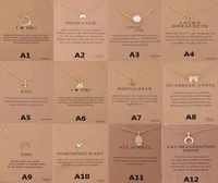 12 Styles Neuankoge doundierte Halskette mit Geschenkkarte Elefant Perlen Liebesflügel Kreuzkey Zodiac Sign Anhänger für Frauen Mode J5939089