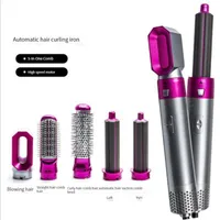 Electric Hair Dryer 5 in 1 Hair Dryer Heat Comb Automatic Curler Professional Curling Iron Electric Hot Air Brush For Household Styling Tools