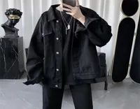 GODLIKEU printemps automne à manches longues noir surdimensionné Harajuku Denim Jeans veste hommes vêtements mode coréen hauts 2202214220814