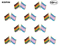 Rainbow Transgender Friendship Flag Lapel Pin Flag badge Brooch Pins Badges 10Pcs a Lot3405353