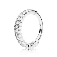 New arrival Clear CZ Diamond Ring Set Original Box for Pandora 925 Sterling Silver Glacial Beauty Ring Women Girls Wedding Rings215u