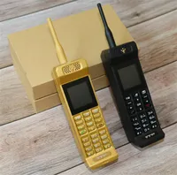 Luxe gouden klassieke kleine retro mobiele telefoons luidspreker helder flashligh powerbank snelle dial magie voice changer bluetooth cell6440808
