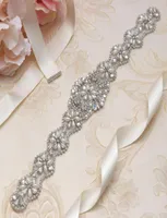 MissRdress Bridal Belt Sashes Silver Crystal Ribbons Pearls Rhinestone WeddingSashes Bridal and Bridesmaids Dress YS8064304635