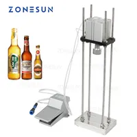 ZONESUN Pneumatic Steamwater Sealing Machine Carbonated Drinks Beer Soda Bottle Capper Crown Cap Lid Locking Capping Machine for Brewery Bar