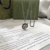 2023 Designer New Fashion jewelry Gujia S925 Thai silver lion head Necklace Pendant trend old hip-hop men's and women's couple necklace