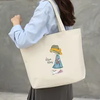 Вечерние сумки с большими пультами холст пакет на плечах женская мода повседневная мультипликационная сумочка.