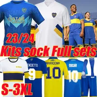 3xl 23/23/24 Boca Juniors Home Soccer Soccer Concept Fan Versione giocatore Villa Salvio Medina Varela 2022 2023 Benedetto Salvio Pavon Kits Sock Set Shirt da calcio