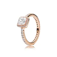 Whole- Eternal CZ Diamond Ring for Pandora 925 sterling silver plated 18K gold temperament ladies ring with original box270I