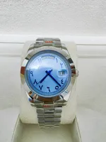 Mit Original Box Mens Watch Factory 228206 Platin 4 40 mm Tages-Date Ice Blue Arabic seltenes Zifferblatt Automatische Mode Herren Uhrenfaltungsmechanische Uhren