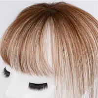 Synthetic Wigs Allaosify 11inch Topper Toupee Hairpiece Clip In One Piece Hair With Bangs For Women 4 Color Ins291P