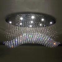 oval curtain wave modern chandeliers crystal lamp living room lamp el lighting sizeL750 W250 H650mm219S