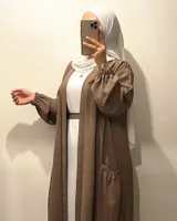 Ethnische Kleidung Ramadan Eid Open Abayas für Frauen Dubai 2023 Robe Hijab Pour Femmes Musulmane Solid Kimono Outwear Islam Turkish Kaftan