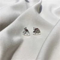2023 Designer New Fashion jewelry Gujia S925 Silver Love fearless round love cat face five pointed star ear small fresh nails used Earrings