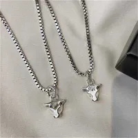 2023 Designer New Fashion jewelry Gujia S925 Sterling Silver Necklace Yibo's same head necklace, cow like box chain