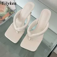 Slippers Eilyken New Summer Fashion Open Clip Toed Mules Women Slippers Sandals 2023 High Quality Low Heels Flip Flops Slides Shoes Z0317