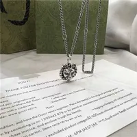 2023 Designer New Fashion jewelry Gujia S925 Thai silver lion head Necklace Pendant trend old hip-hop men's and women's couple necklace