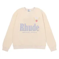 Rhude Designer Hoodies Mode Sweats Casual Sweins Tendencia de impresión Tendencia de algodón talla US S-XL