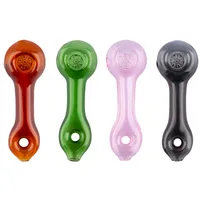 CSYC Y219 Smoking Pipe About 4.52 Inches Swirl Airflow Mouth Star Screen Perc Tobacco Spoon Glass Pipes