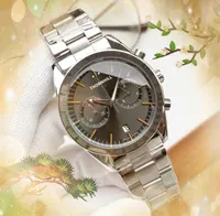 Najwyższej jakości mężczyźni oglądają pełną funkcję stopwatch moda swobodna zegar mężczyzna dwoje oczu pięć pinów designerski ruch luksus kwarcowy bez mechanicznych zegarków rdzeń prezenty