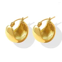 Stud Earrings Zalman 2023 Titanium Steel C Shape Round Hoop For Women Unisex European Jewelry Gold Color Party Gift