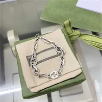 2023 Designer New Fashion jewelry Kmx. Gujia 925 Silver Double letter light version interlocking men's and women's personalized Bracelet