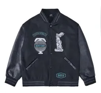23SS Black Baseball Jackets Men Designer Jacket Tiffany Leather Sleeve New York Mens Coats 925