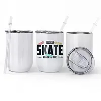 nichiorve Sublimation Blanks Wine Tumblers 12oz Straight Mug Stainless Steel Double Wall Vacuum Insulated Cups