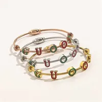 2023 Designer New jewelry Double Bracelet magnet buckle enamel letter wire rope personalized bracelet