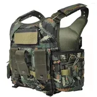 Men's Tank Tops 800D Nylon Plate Carrier Tactical Vest Backpack Outdoor Travel Hunting Protective Adjustable MODULAR Combat