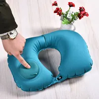 Pillow 1PC Multi Colors TPU Inflatable Neck Travel U Shape Air Neckrest Portable Head Rest Pillows In Flight Cushion