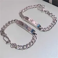 2023 Designer New Fashion jewelry gujia S925 Silver Double interlocking Skull elf universal couple bracelet for men and women