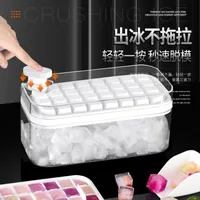 Ice Cube Tray with Lid Bin Scoop Buckets 64 Ice Molds Trays for Freezer Press to Easy Release Stackable DesignIce Ice Cube Molds for Cocktails Whiskey Tea Coffee