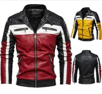 Autumn Winter Leather Jacket Men Coats Stand Collar Zipper Black Motor Biker Motorcycle Jackets SSH9Enjs008