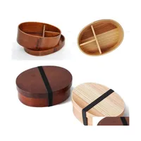 Bento Boxes Japanese Wooden Lunch Box Natural Sushi Cam Food Container Single Layer Drop Delivery Home Garden Housekee Organization Dhwuo