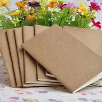 Kraft Notebook Unlined Blank Books Travel Journals for Students School Children Writing Books 8.8*15.5cm Small Notebook