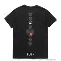 T34R Men's T shirts Cdgs Mens Play Shirt Commes Short Sleeve Womens Des Badge Garcons Embroidery Heart Red 8 Esdy