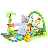Learning Toys Funny 100% Safe Delicate Music Sound Farm Animal giraffe Baby Playing Mat Carpet activity forest Play mat Gym Toy game mat 230320