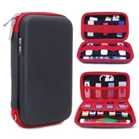 HDD Enclosures GHKJOK Carry external hard drive Case Organiser Small Multiple USB Sticks Memory Cards Cables Smart Mobile Phone Cables 230320