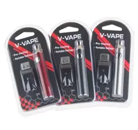 V-VAPE Vape Battery 650mAh Preheat Preheating Variable Voltage VV Batteries 510 Thread Vape Pen Individual Blister Pack For E Cigarettes Vapes Cartridges