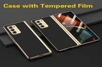 Роскошный корпус для Galaxyz Fold2 5G Allinclusize Metal Edging Tempered Glass Retro Leather Cover Galaxy Z Fold 2 Case Case9680262