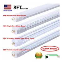 Led Tubes Double Row T8 8Ft Single Pin Fa8 45W Tube Light 8 Ft 8Feet 100Lm W Fluorescent Bb Drop Delivery Lights Lighting Bbs Dhfgi