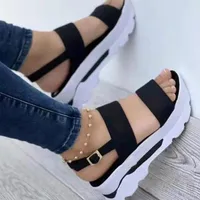 Sandals Summer Ladies 2023 Thick Sole Women High Heel Wedges Middle Platform ShoesSandals