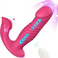 Sex Toy Massager Vibrator Thrusting g Spot with Clit Tongue - Tina Wearable 3 Pulsing 10 Vibrations Remote Quiet Panty for Nipple